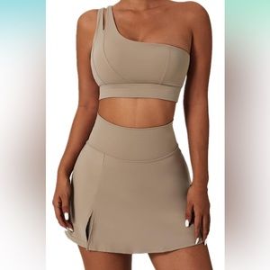 Women's Tennis Skirts High Waist Sports Bra Set